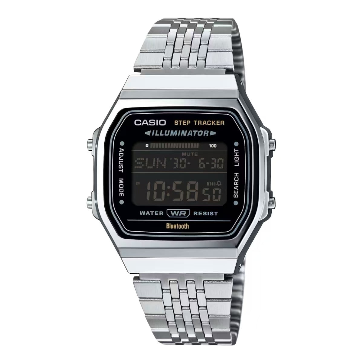 Casio ABL-100WE-1B 藍牙 計步 方形復古跳字錶