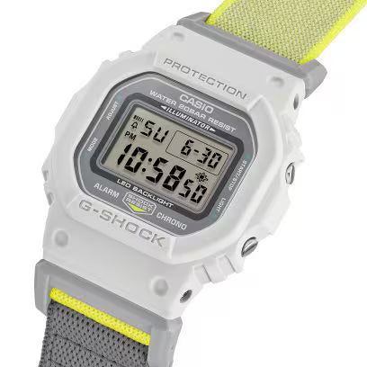 G-SHOCK CASIO 白色布帶Digital Watch DW-5600MNC-7A8