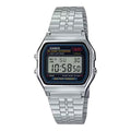 Casio A159W-N1 中裝 摺疊扣銀色方形復古跳字錶 (日本製)