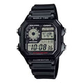 Casio 復古跳字錶 黑色膠帶 地圖 AE-1200WH-1A