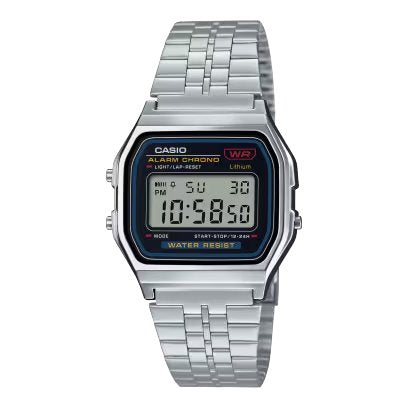 Casio A159WA-N1 中裝 銀色方形復古跳字錶 (日本製)