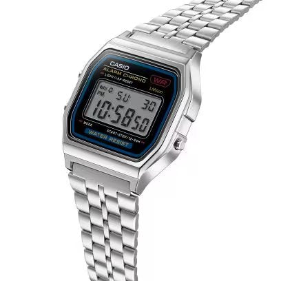 Casio A159WA-N1 中裝 銀色方形復古跳字錶 (日本製)