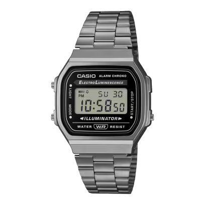 Casio A168WGG-1A 青銅灰 方形復古跳字錶
