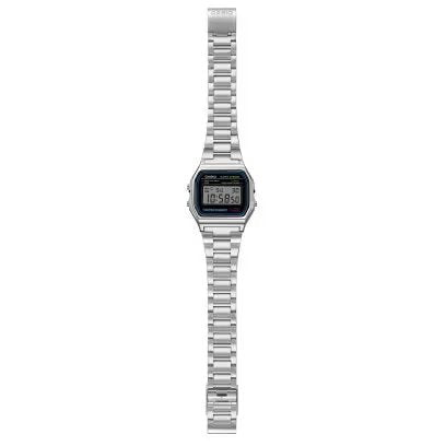Casio A158WA-1 中裝 銀色方形復古跳字錶