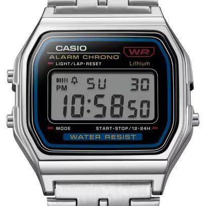 Casio A159WA-N1 中裝 銀色方形復古跳字錶 (日本製)